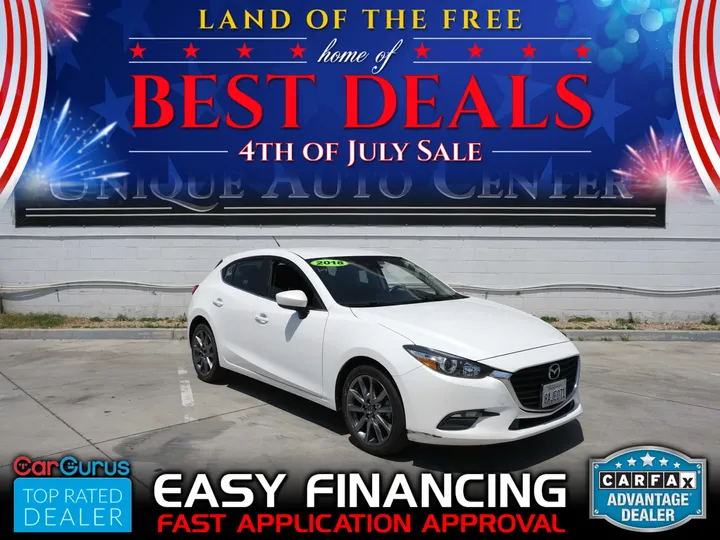 WHITE, 2018 MAZDA MAZDA3 Image 1