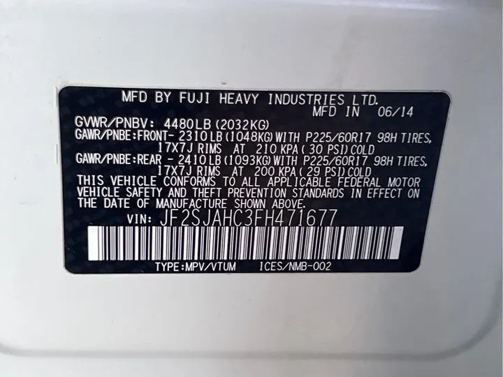 WHITE, 2015 SUBARU FORESTER Image 25