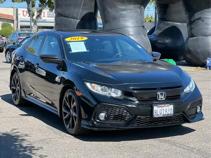 BLACK, 2019 HONDA CIVIC Image 7