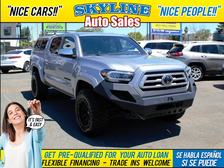 SILVER, 2021 TOYOTA TACOMA DOUBLE CAB Image 1