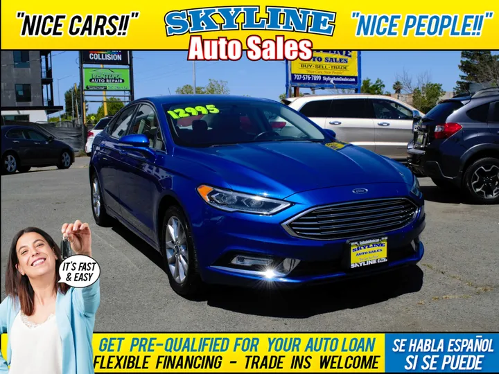 BLUE, 2017 FORD FUSION Image 1