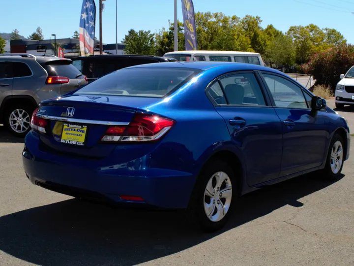 BLUE, 2013 HONDA CIVIC Image 3