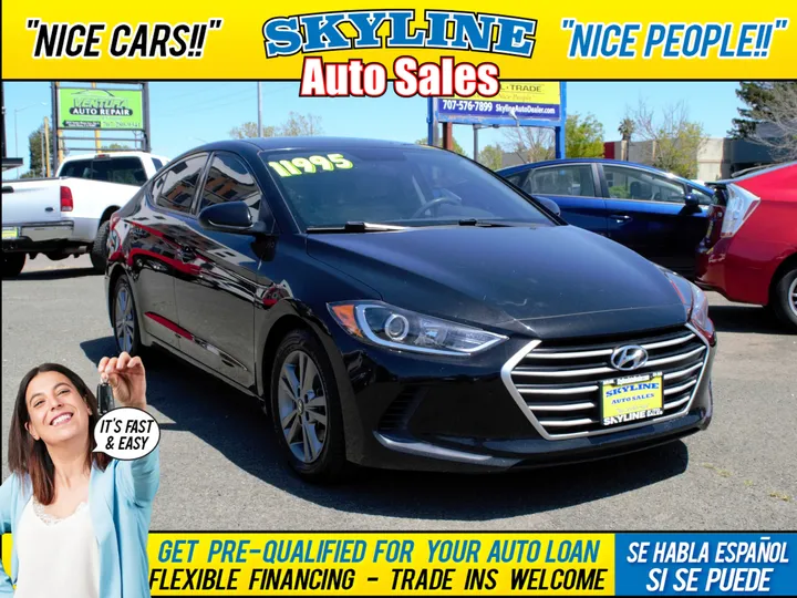 BLACK, 2017 HYUNDAI ELANTRA Image 1