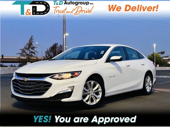 WHITE, 2021 CHEVROLET MALIBU Image 1