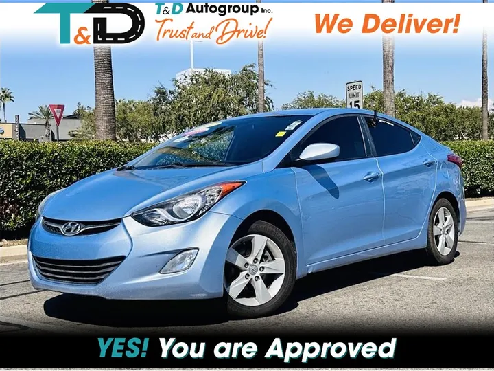 BLUE, 2012 HYUNDAI ELANTRA Image 1