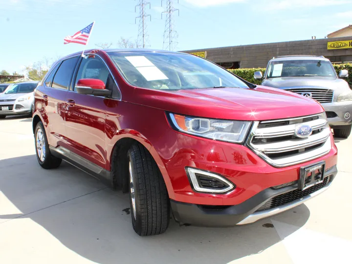 BURGUNDY, 2015 FORD EDGE Image 3