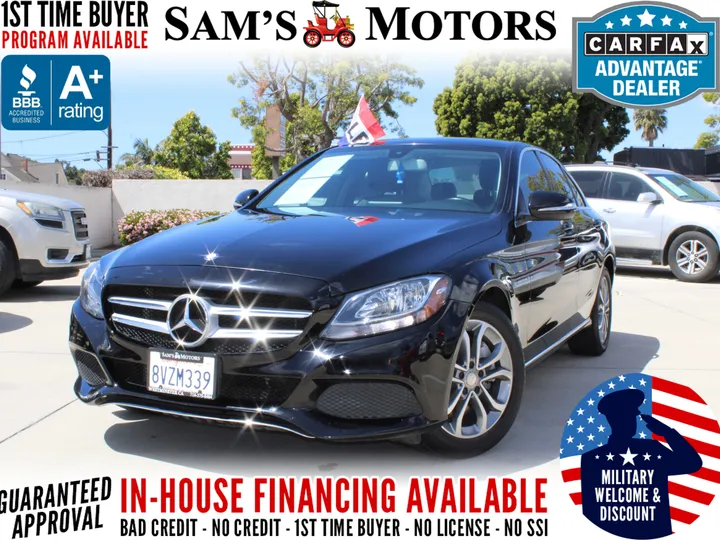 BLACK, 2015 MERCEDES-BENZ C-CLASS Image 1