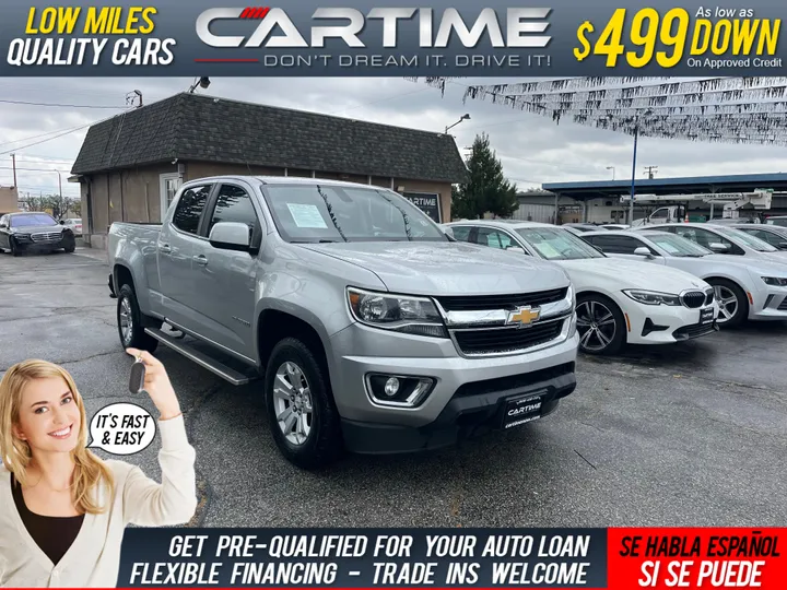 SILVER, 2019 CHEVROLET COLORADO CREW CAB LT Image 1