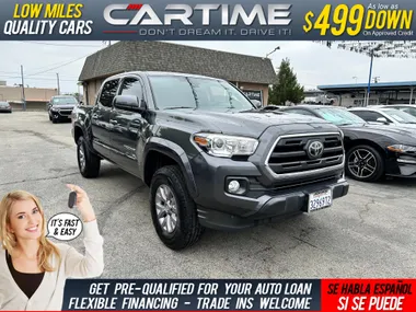 GRAY, 2019 TOYOTA TACOMA SR5 DOUBLE CAB Image 1