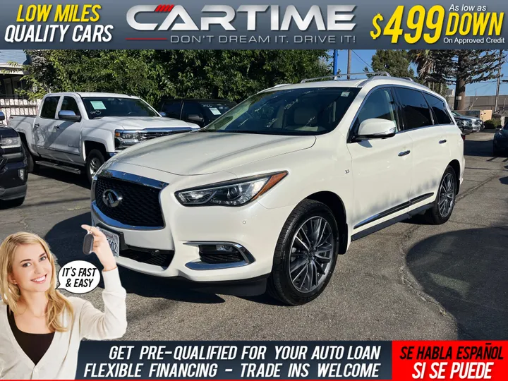 WHITE, 2019 INFINITI QX60 LUXE Image 1