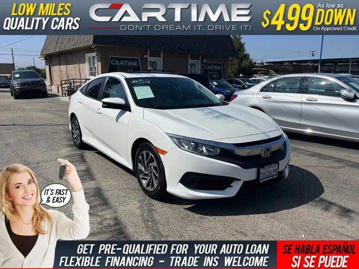 WHITE, 2016 HONDA CIVIC EX Image 1