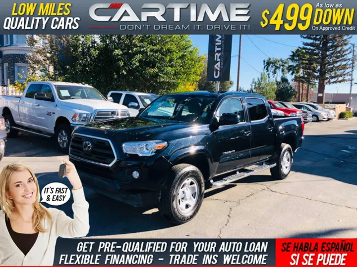 BLACK, 2019 TOYOTA TACOMA DOUBLE CAB SR5 Image 1