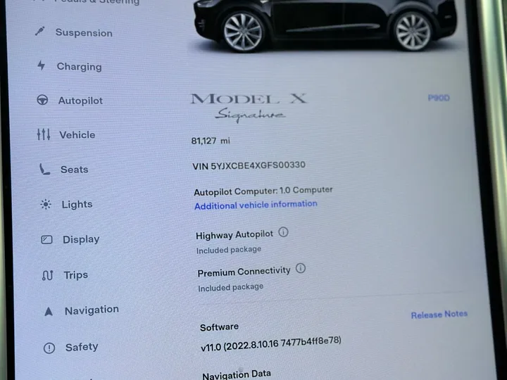 BLACK, 2016 TESLA MODEL X P90D SIGNATURE AWD Image 59