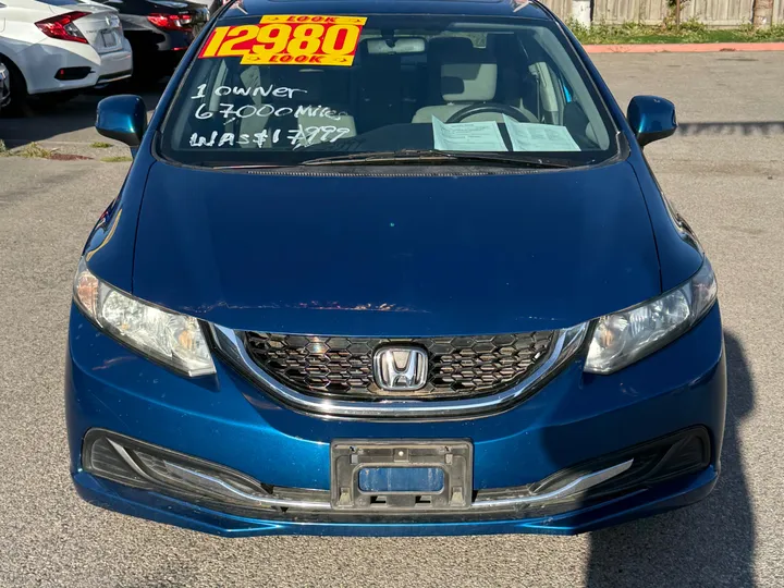 BLUE, 2013 HONDA CIVIC Image 2