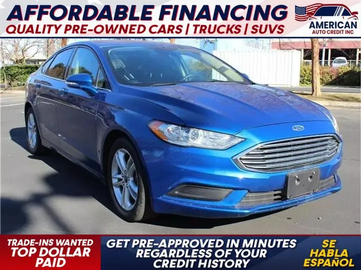 BLUE, 2018 FORD FUSION Image 1