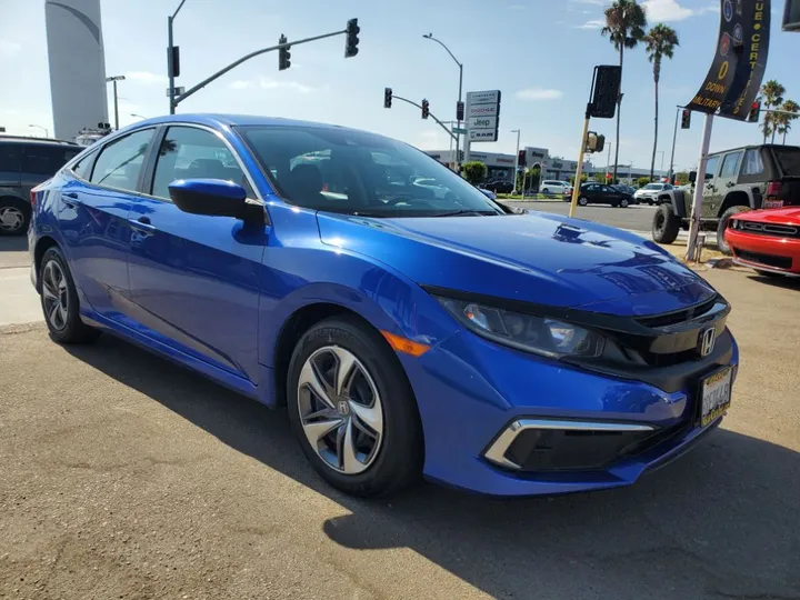 BLUE, 2020 HONDA CIVIC Image 3