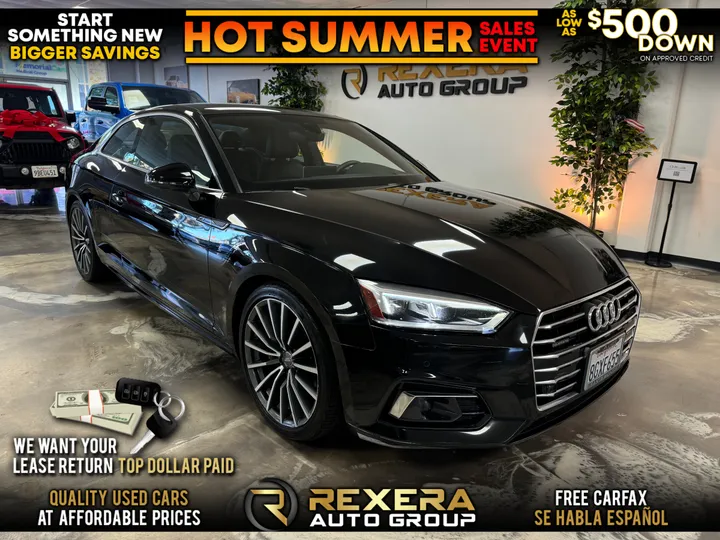 BLACK, 2018 AUDI A5 Image 1