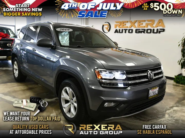 GRAY, 2019 VOLKSWAGEN ATLAS Image 1