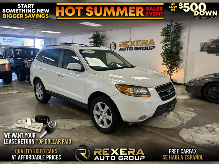 WHITE, 2009 HYUNDAI SANTA FE Image 1