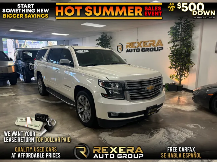 WHITE, 2015 CHEVROLET SUBURBAN Image 1