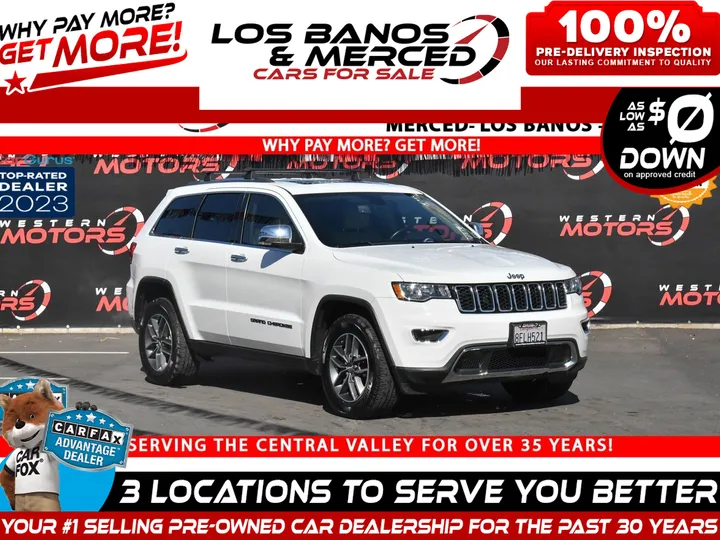 BRIGHT WHITE CLEARCOAT, 2018 JEEP GRAND CHEROKEE Image 1