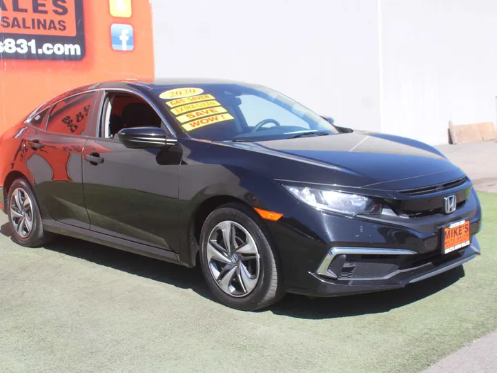 BLACK, 2020 HONDA CIVIC LX Image 7