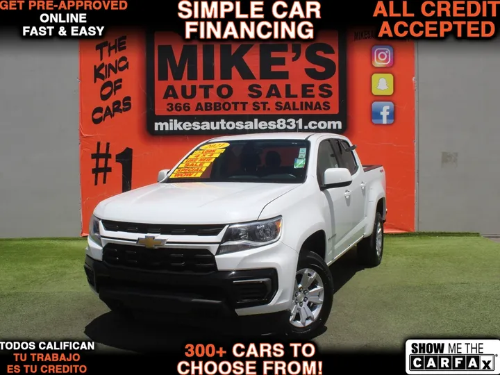 WHITE, 2021 CHEVROLET COLORADO LT Image 1