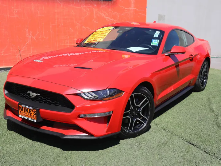 RED, 2021 FORD MUSTANG ECOBOOST PREMIUM Image 2