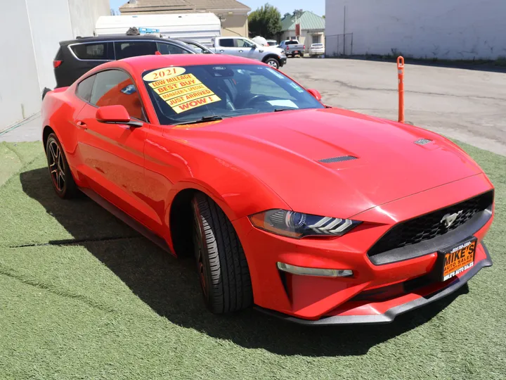 RED, 2021 FORD MUSTANG ECOBOOST PREMIUM Image 4