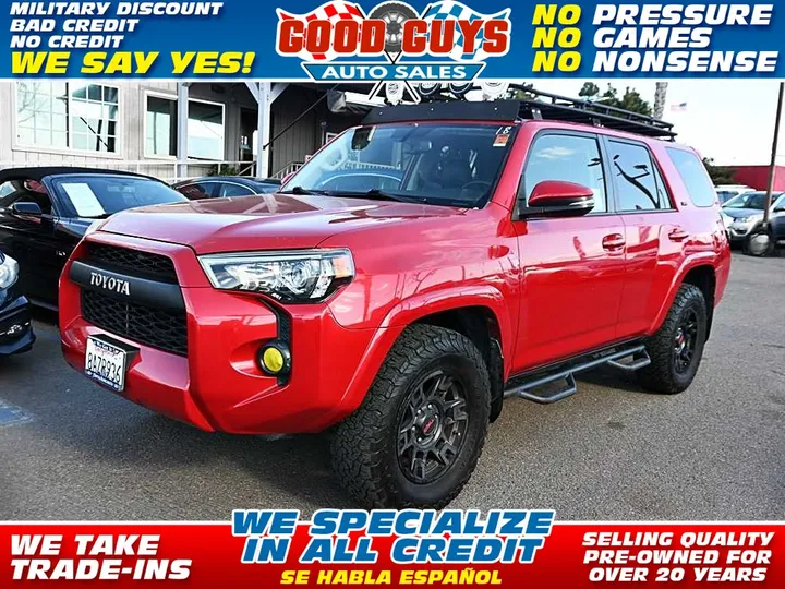 BURGUNDY, 2018 TOYOTA 4RUNNER Image 1