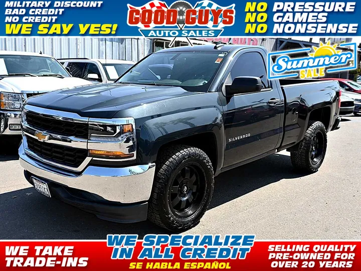 BLUE, 2018 CHEVROLET SILVERADO 1500 REGULAR CAB Image 1