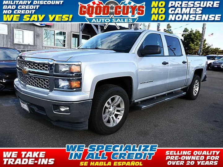 SILVER, 2014 CHEVROLET SILVERADO 1500 CREW CAB Image 1