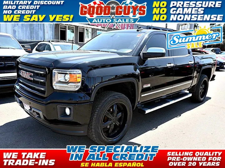 BLACK, 2015 GMC SIERRA 1500 CREW CAB Image 1