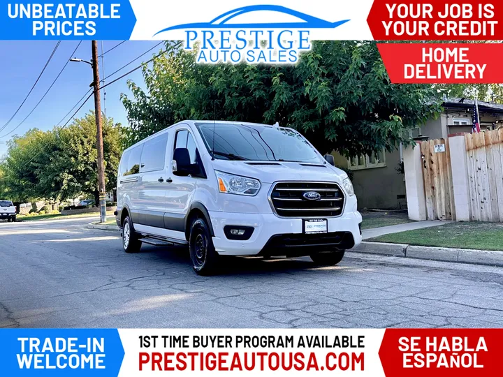 WHITE, 2020 FORD TRANSIT 350 PASSENGER VAN Image 1