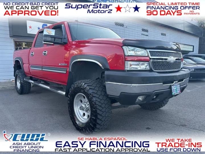 RED, 2005 CHEVROLET SILVERADO 2500 HD CREW CAB Image 1