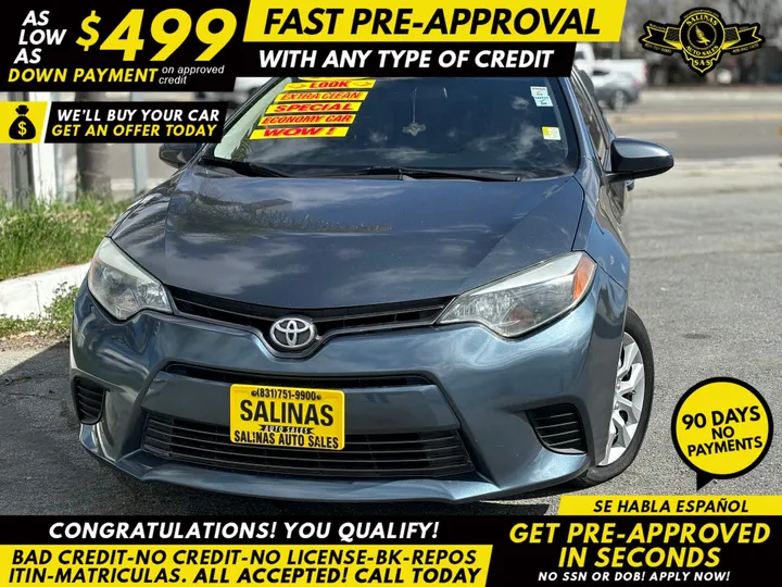 GRAY, 2016 TOYOTA COROLLA LE Image 1