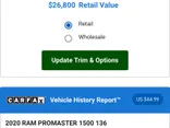 WHITE, 2020 RAM PROMASTER CARGO VAN Thumnail Image 28