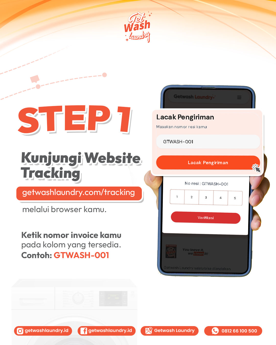 Step 1 Tutorial Tracking & Pembayaran Laundry - Getwash Laundry
