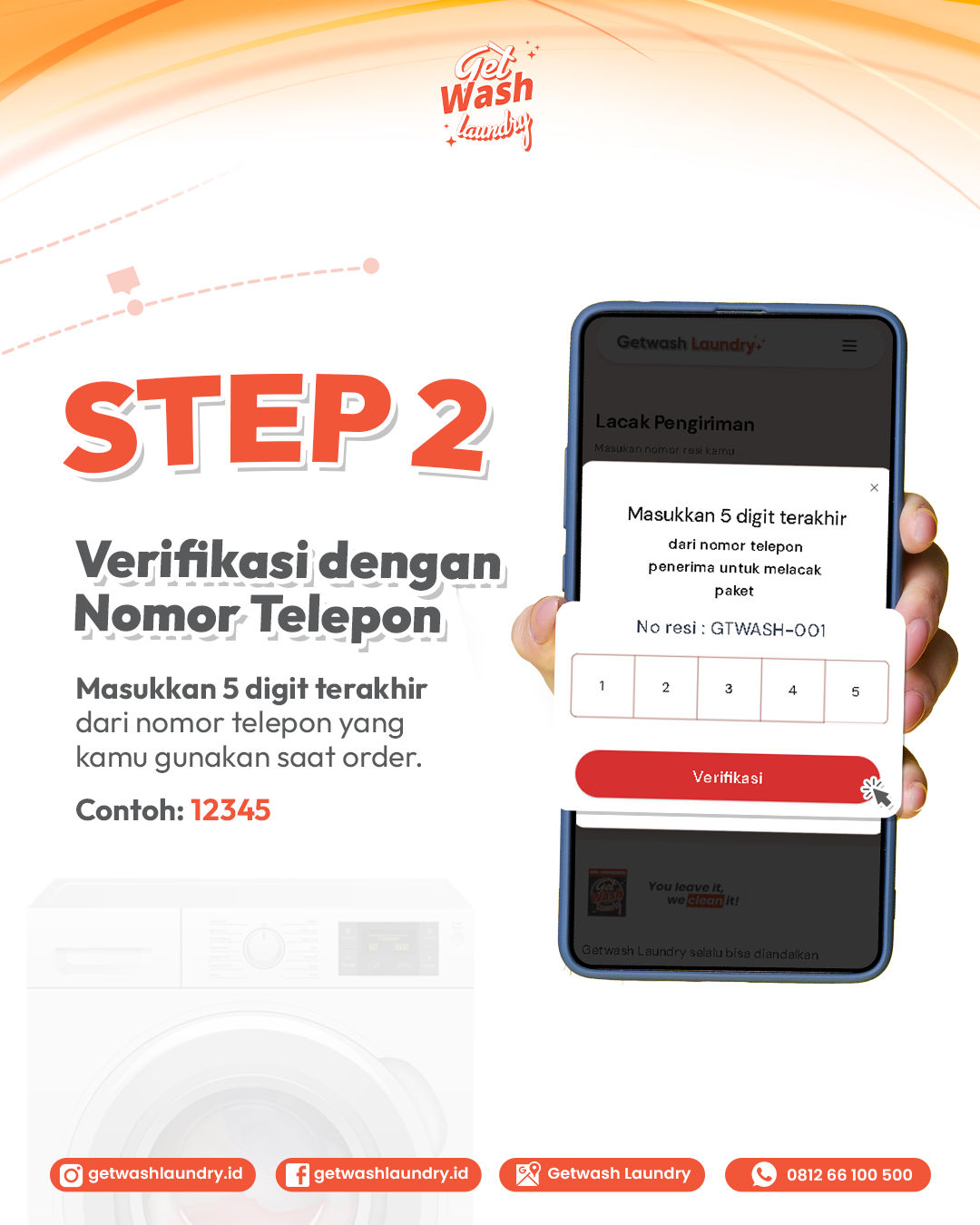 Step 2 Tutorial Tracking & Pembayaran Laundry - Getwash Laundry