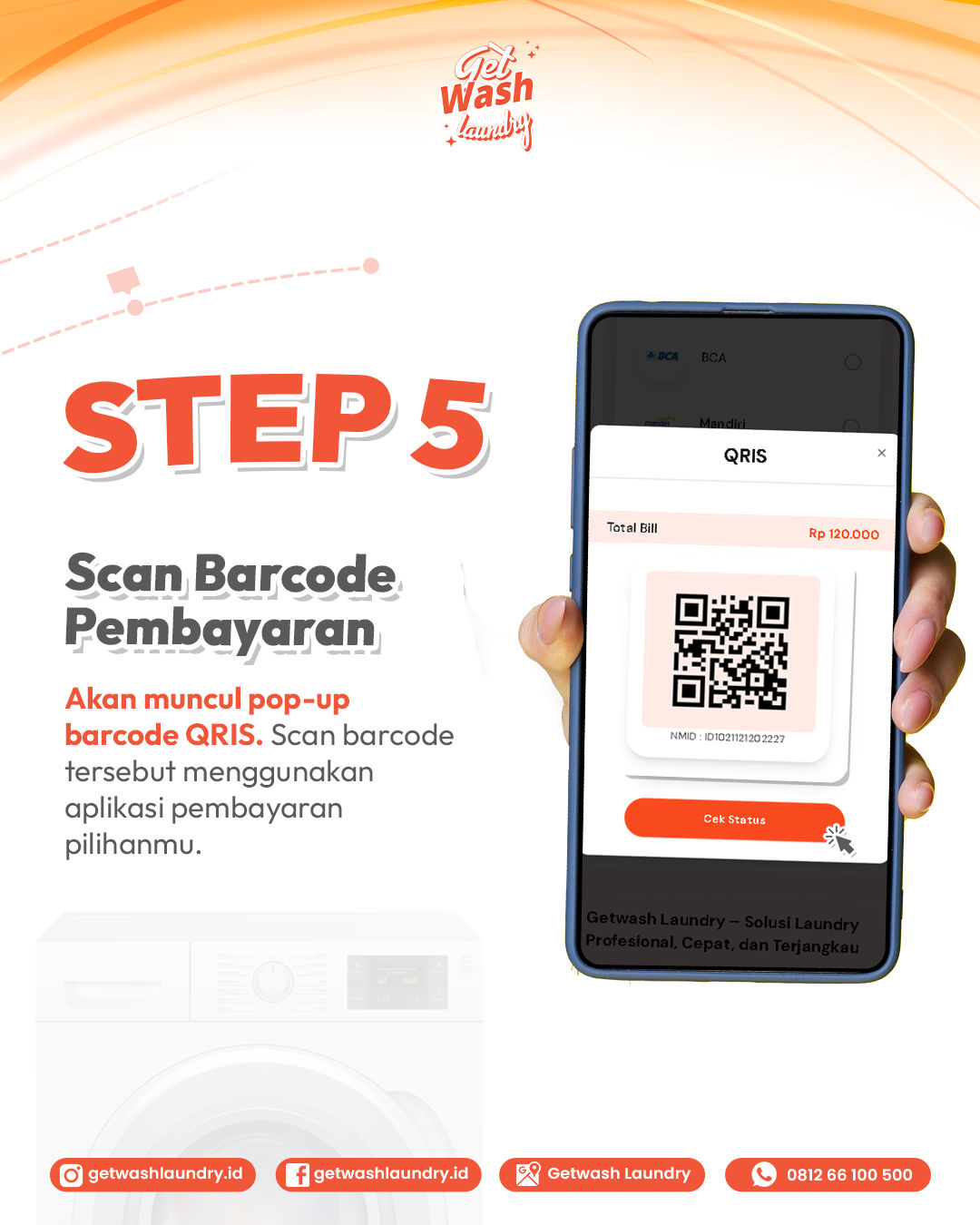 Step 5 Tutorial Tracking & Pembayaran Laundry - Getwash Laundry