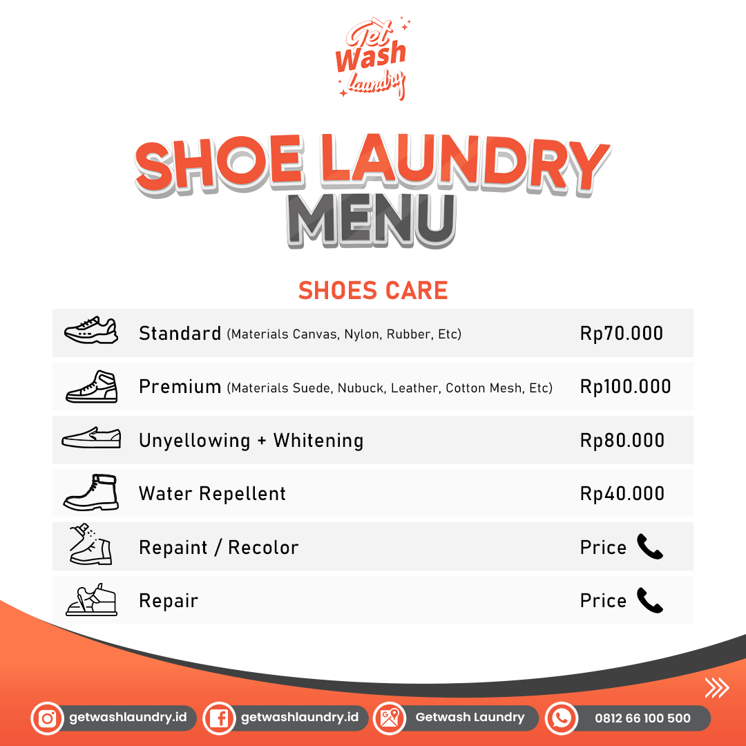 Harga Cuci Sepatu Getwash Laundry
