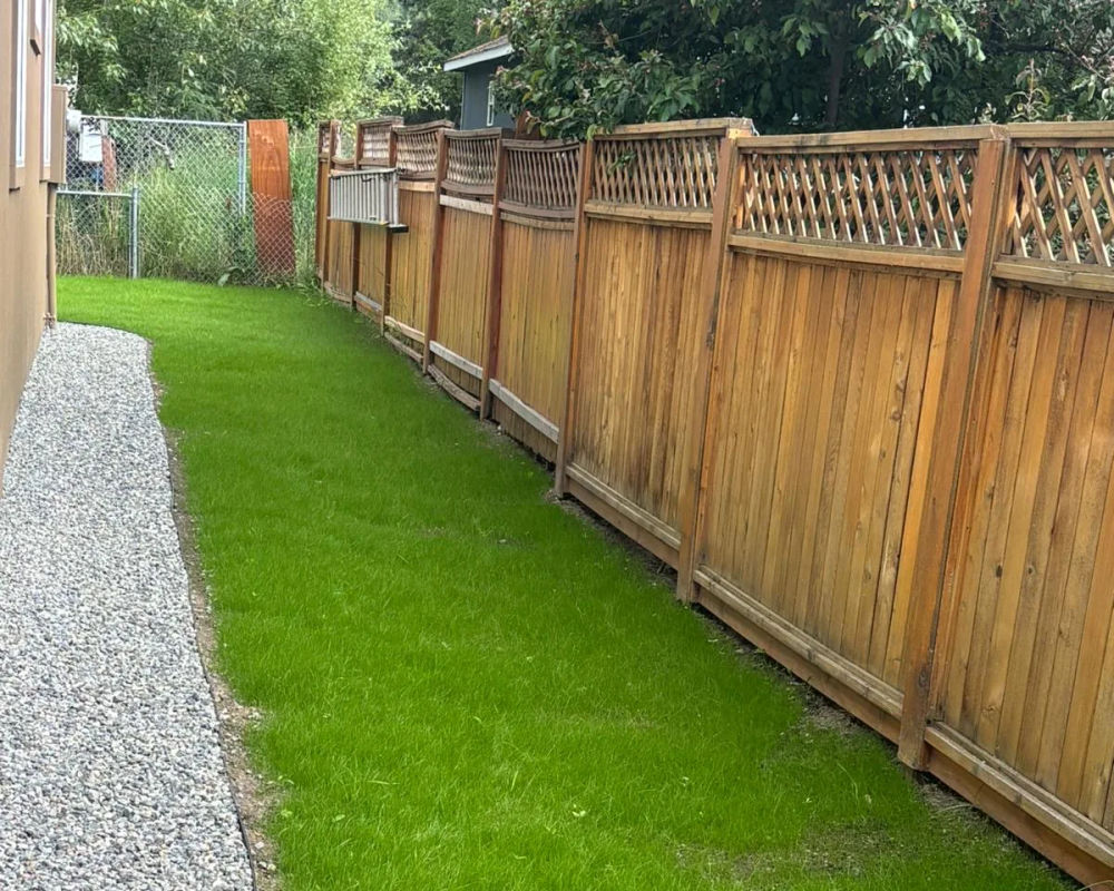 Sod lawn installation on a finished residential grade, Eagle River Alaska