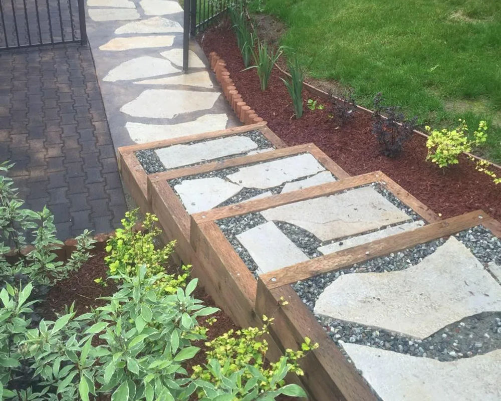 Concrete walkway and steps leading to a residential entry, Anchorage Alaska
