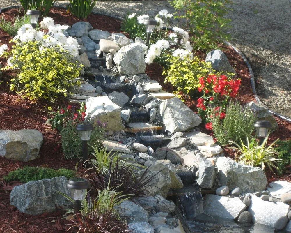 Landscape water feature and pond, Eagle River Alaska