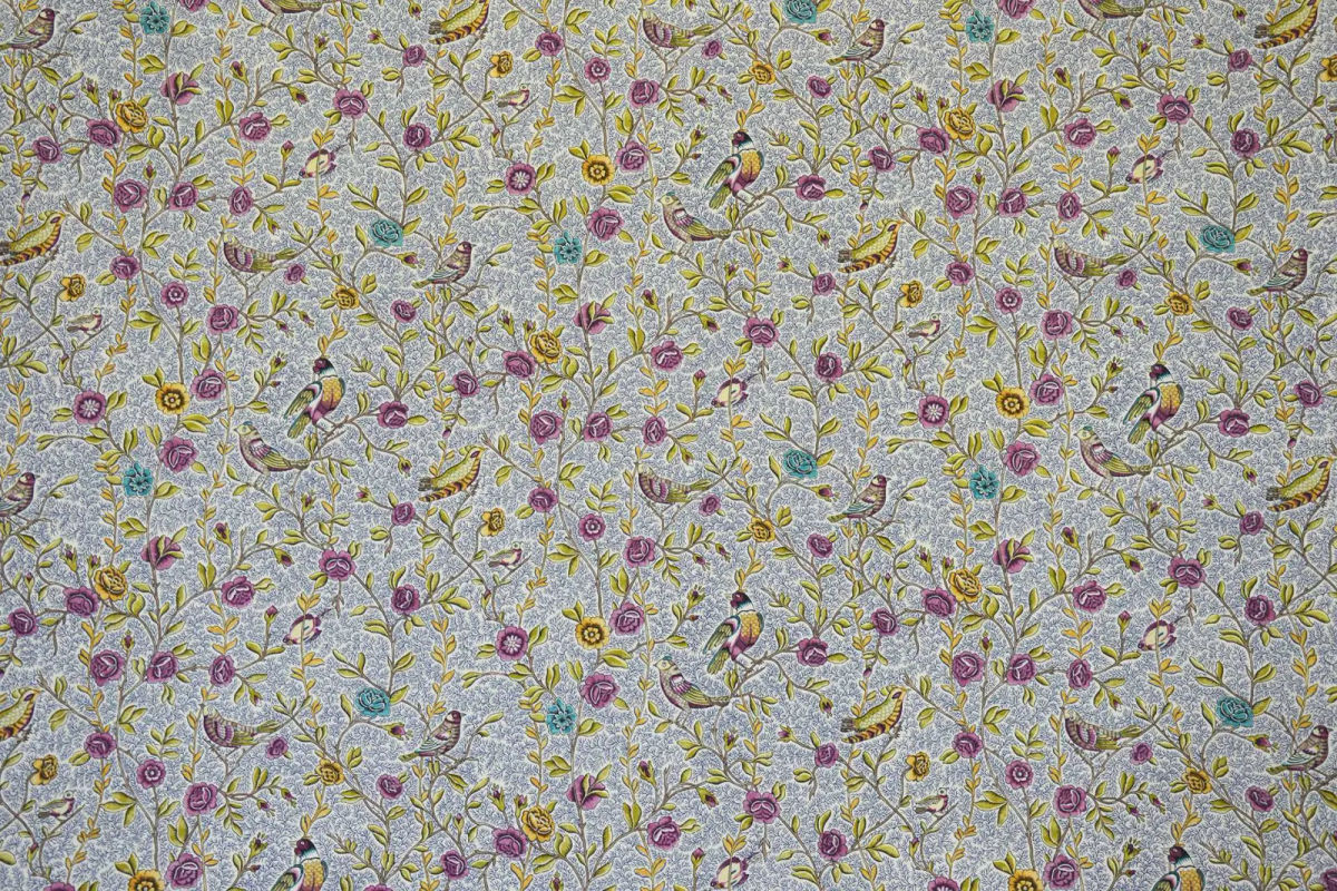 FLEURS ET OISEAUX - 1596 indigo-prune — Casal