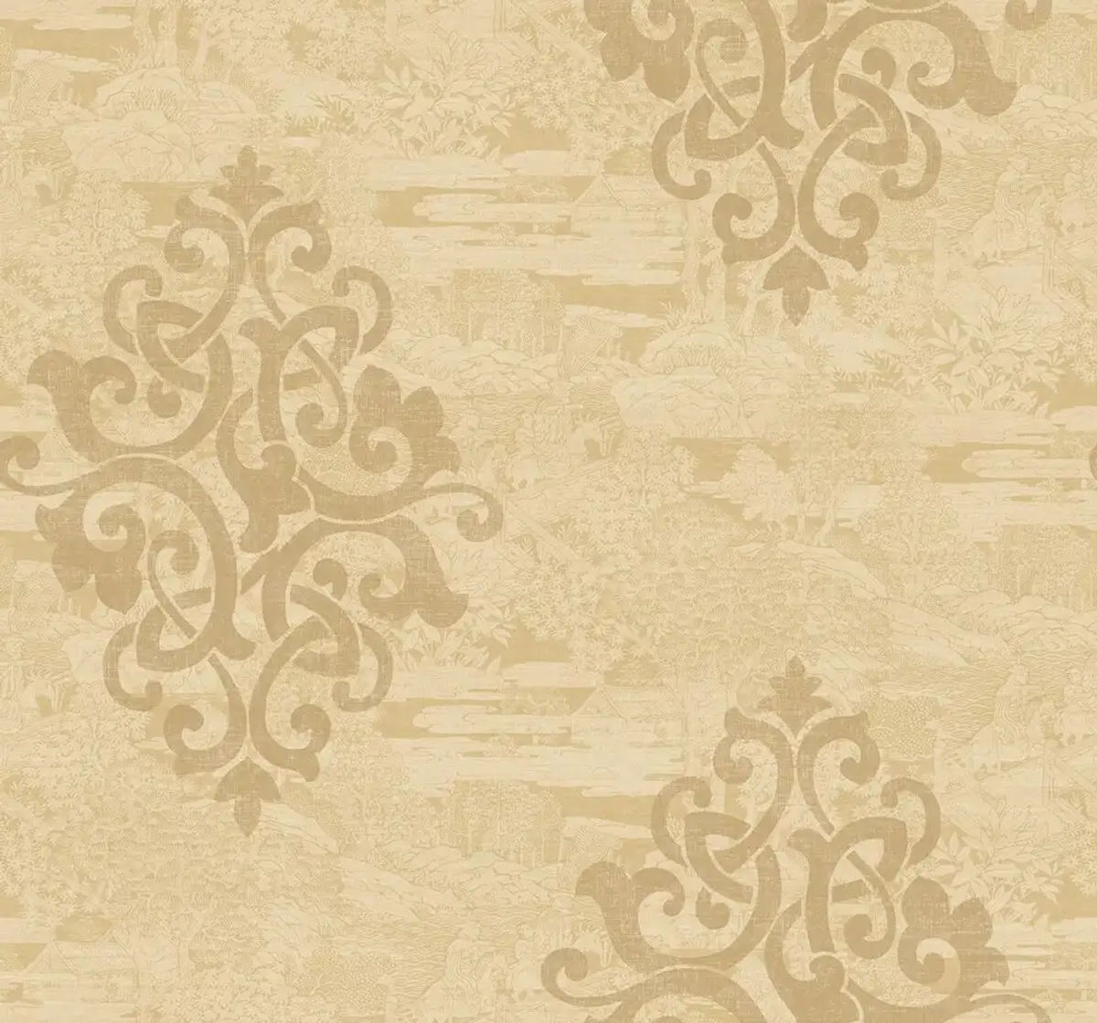 Eastern Garden Monotone with Damask — Pelican Prints