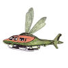 Small Flycopter Magnet - Grey