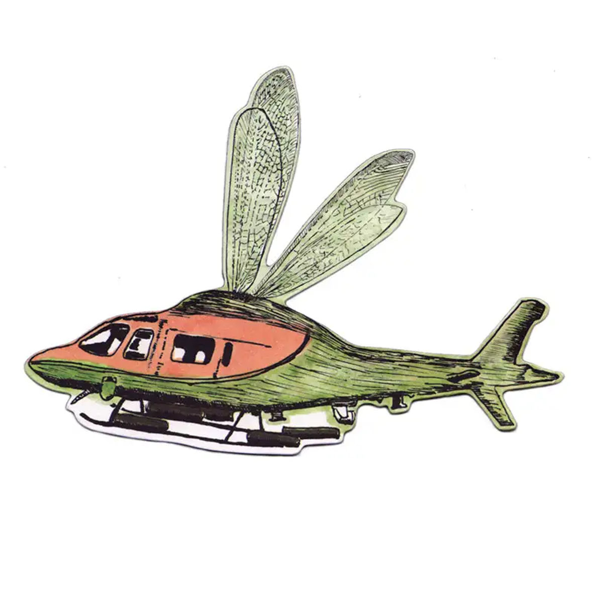 Small Flycopter Magnet - Lime — Sian Zeng