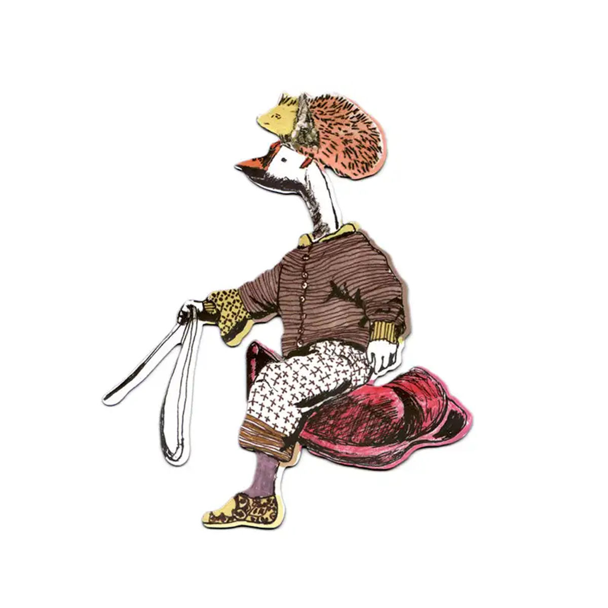 Goose Rider with Hedgehog Hat Magnet — Sian Zeng