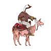 Goose Rider Magnet - Pink